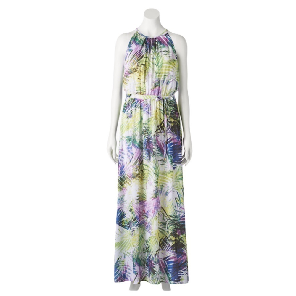 JENNIFER LOPEZ Tropical Maxi Dress M NWT